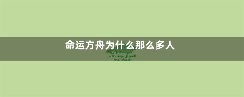 命运方舟为什么那么多人