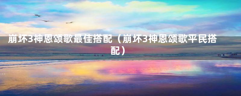 崩坏3神恩颂歌最佳搭配(崩坏3神恩颂歌平民搭配)