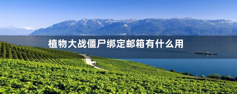 植物大战僵尸绑定邮箱有什么用