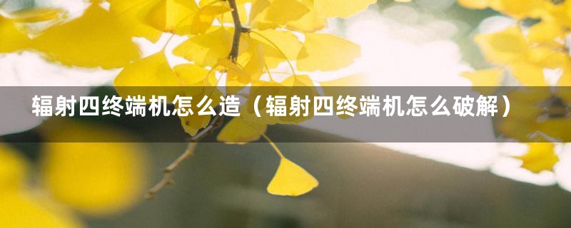 辐射四终端机怎么造（辐射四终端机怎么破解）