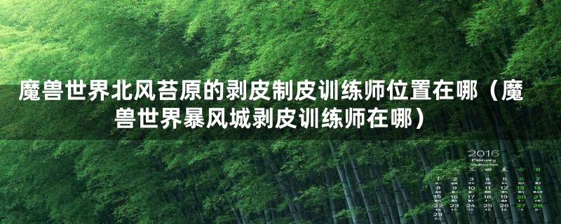 魔兽世界北风苔原的剥皮制皮训练师位置在哪（魔兽世界暴风城剥皮训练师在哪）