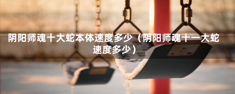 阴阳师魂十大蛇本体速度多少（阴阳师魂十一大蛇速度多少）