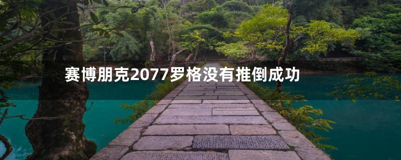 赛博朋克2077罗格没有推倒成功