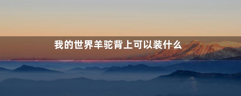 我的世界羊驼背上可以装什么