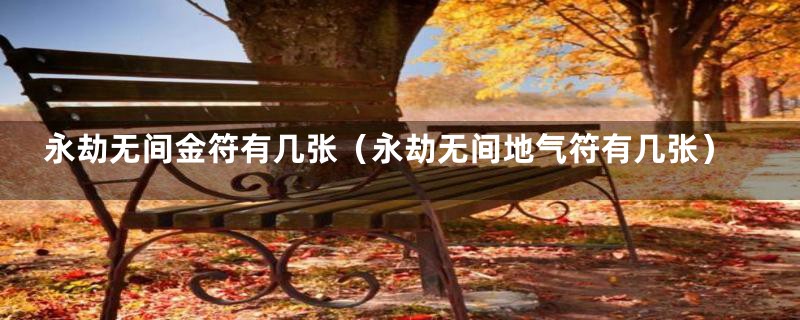 永劫无间金符有几张（永劫无间地气符有几张）
