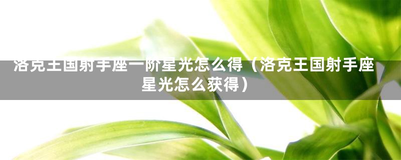洛克王国射手座一阶星光怎么得(洛克王国射手座星光怎么获得)