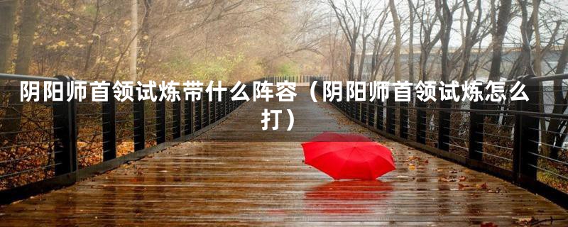 阴阳师首领试炼带什么阵容（阴阳师首领试炼怎么打）
