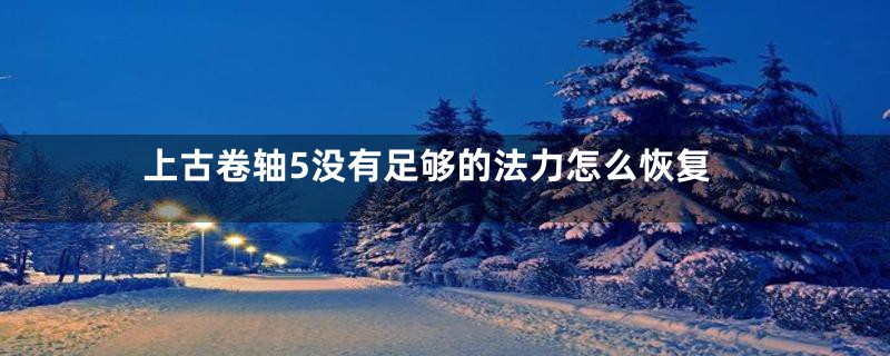 上古卷轴5没有足够的法力怎么恢复