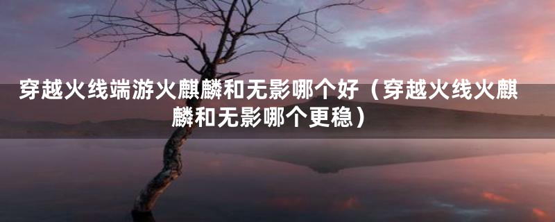 穿越火线端游火麒麟和无影哪个好(穿越火线火麒麟和无影哪个更稳)