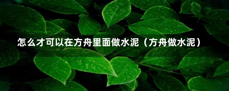 怎么才可以在方舟里面做水泥（方舟做水泥）