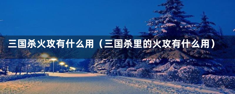 三国杀火攻有什么用（三国杀里的火攻有什么用）