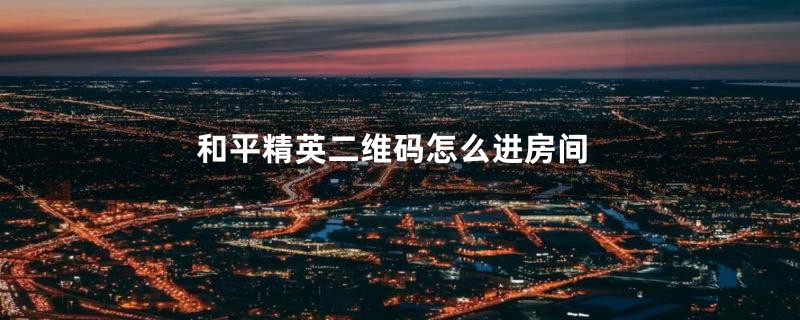 和平精英二维码怎么进房间
