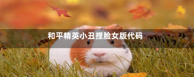 和平精英小丑捏脸女版代码