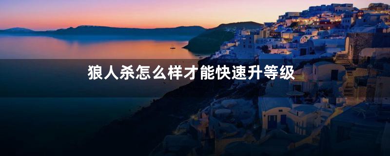 狼人杀怎么样才能快速升等级