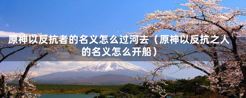 原神以反抗者的名义怎么过河去(原神以反抗之人的名义怎么开船)