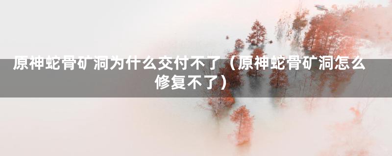 原神蛇骨矿洞为什么交付不了（原神蛇骨矿洞怎么修复不了）
