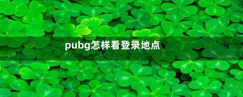 pubg怎样看登录地点