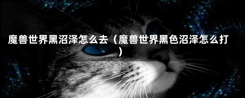 魔兽世界黑沼泽怎么去（魔兽世界黑色沼泽怎么打）