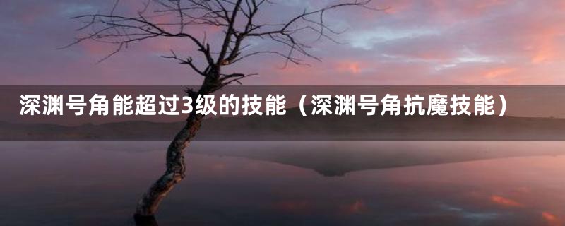 深渊号角能超过3级的技能(深渊号角抗魔技能)