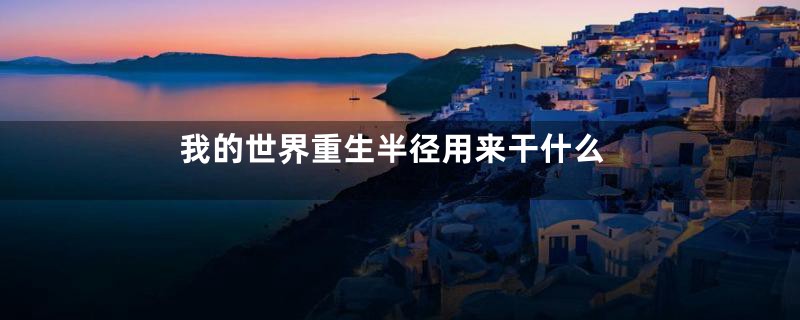 我的世界重生半径用来干什么
