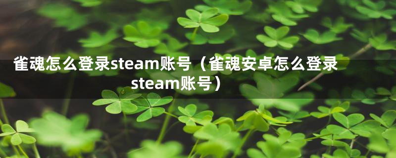 雀魂怎么登录steam账号（雀魂安卓怎么登录steam账号）