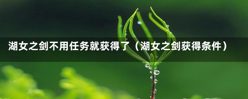 湖女之剑不用任务就获得了（湖女之剑获得条件）