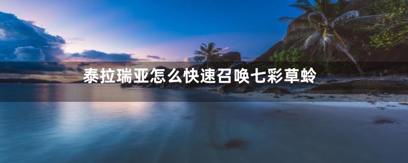 泰拉瑞亚怎么快速召唤七彩草蛉