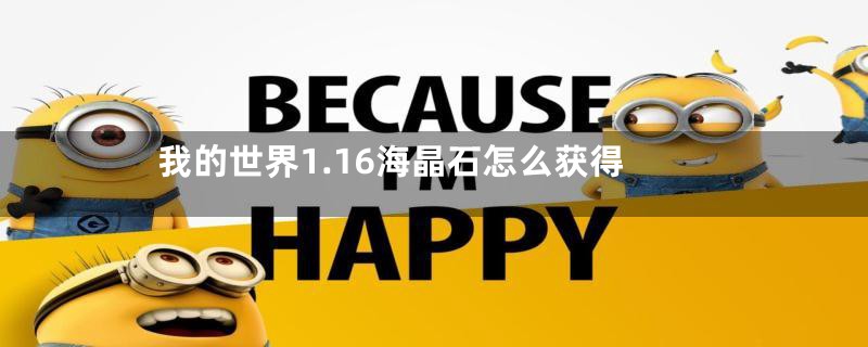 我的世界1.16海晶石怎么获得
