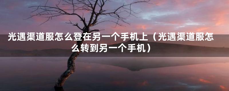 光遇渠道服怎么登在另一个手机上(光遇渠道服怎么转到另一个手机)
