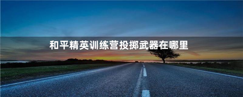 和平精英训练营投掷武器在哪里