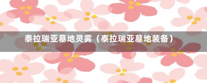 泰拉瑞亚墓地灵雾（泰拉瑞亚墓地装备）