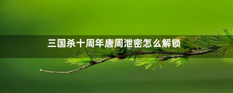 三国杀十周年唐周泄密怎么解锁
