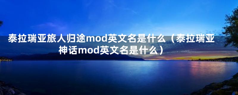 泰拉瑞亚旅人归途mod英文名是什么(泰拉瑞亚神话mod英文名是什么)