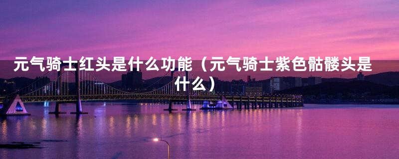 元气骑士红头是什么功能(元气骑士紫色骷髅头是什么)