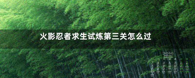 火影忍者求生试炼第三关怎么过
