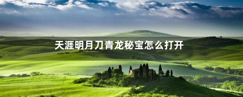 天涯明月刀青龙秘宝怎么打开