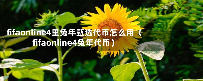 fifaonline4里兔年甄选代币怎么用(fifaonline4兔年代币)