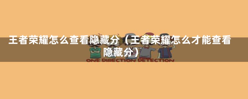 王者荣耀怎么查看隐藏分（王者荣耀怎么才能查看隐藏分）