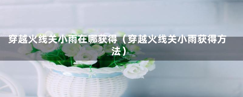 穿越火线关小雨在哪获得（穿越火线关小雨获得方法）
