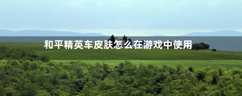 和平精英车皮肤怎么在游戏中使用