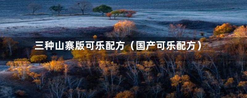 三种山寨版可乐配方(国产可乐配方)