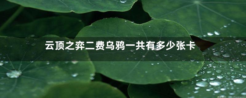 云顶之弈二费乌鸦一共有多少张卡