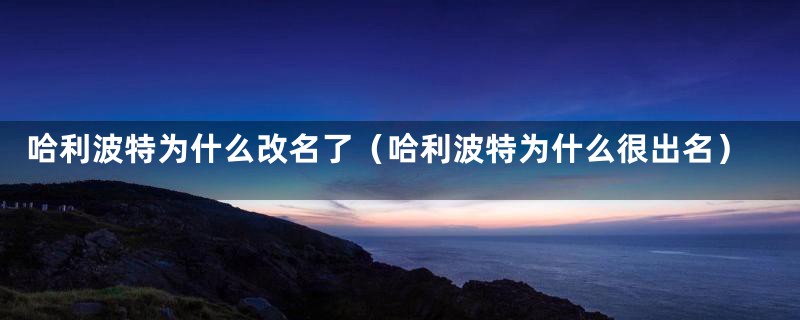 哈利波特为什么改名了(哈利波特为什么很出名)