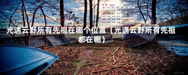 光遇云野所有先祖在哪个位置（光遇云野所有先祖都在哪）