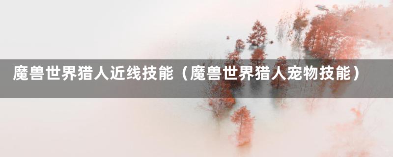 魔兽世界猎人近线技能（魔兽世界猎人宠物技能）