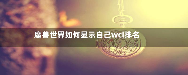 魔兽世界如何显示自己wcl排名
