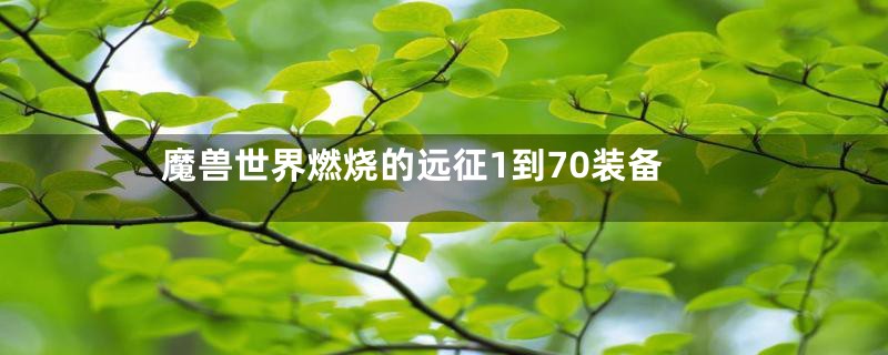 魔兽世界燃烧的远征1到70装备