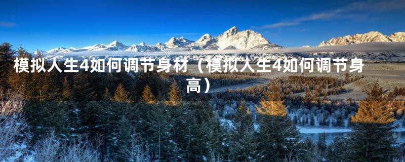 模拟人生4如何调节身材（模拟人生4如何调节身高）