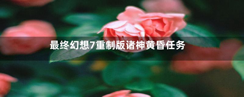 最终幻想7重制版诸神黄昏任务