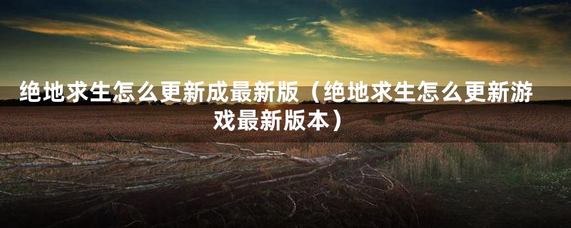 绝地求生怎么更新成最新版（绝地求生怎么更新游戏最新版本）